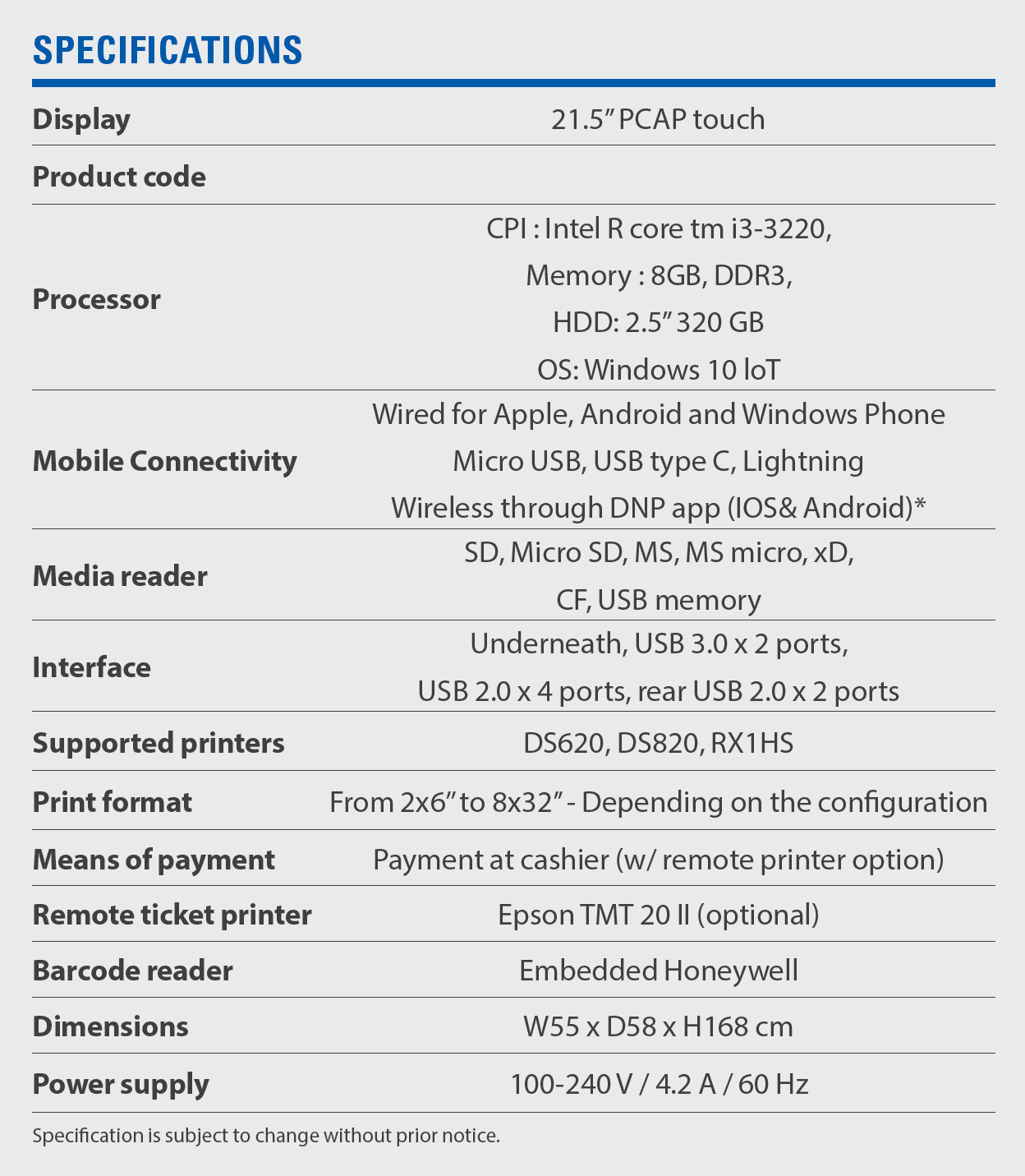dsk 30 specifications