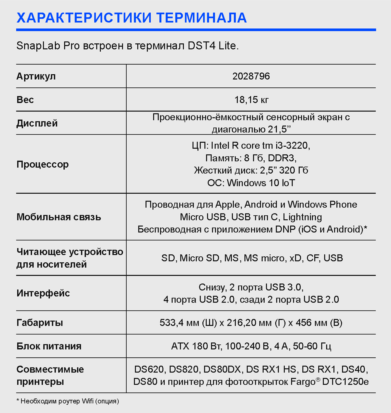 snaplab pro specifications RU